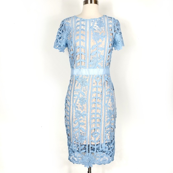 short sleeve powder blue dress